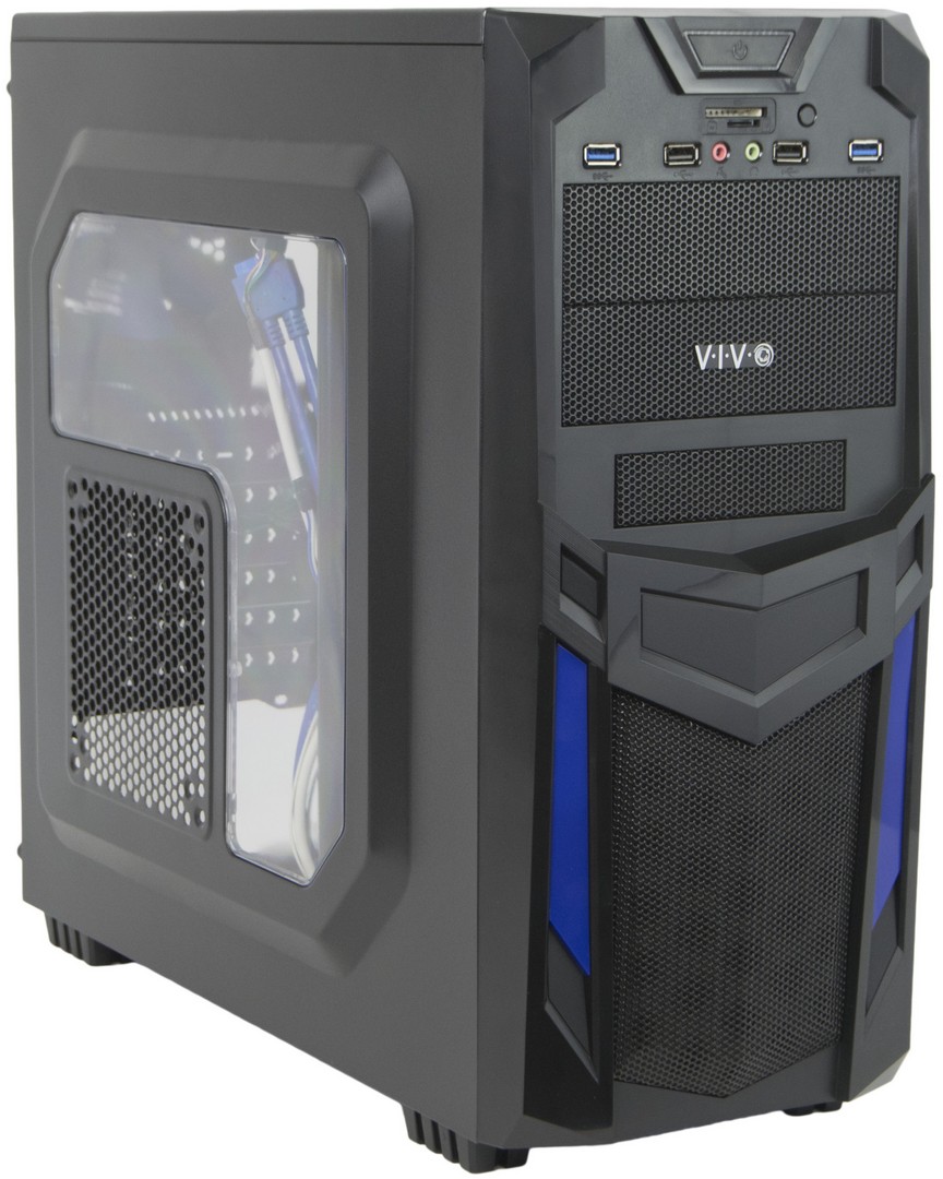 4 Fan Mounts USB 3.0 Port VIVO ATX Mid Tower Computer Gaming PC Case Black 